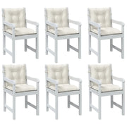 Cuscini Sedia Schiena Bassa 6 pz Crema MÃ©lange 100x50x7 Tessuto