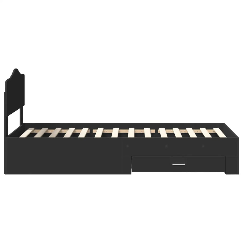 Struttura del letto Nero 70 x 190 cm Legno multistrato 3413257