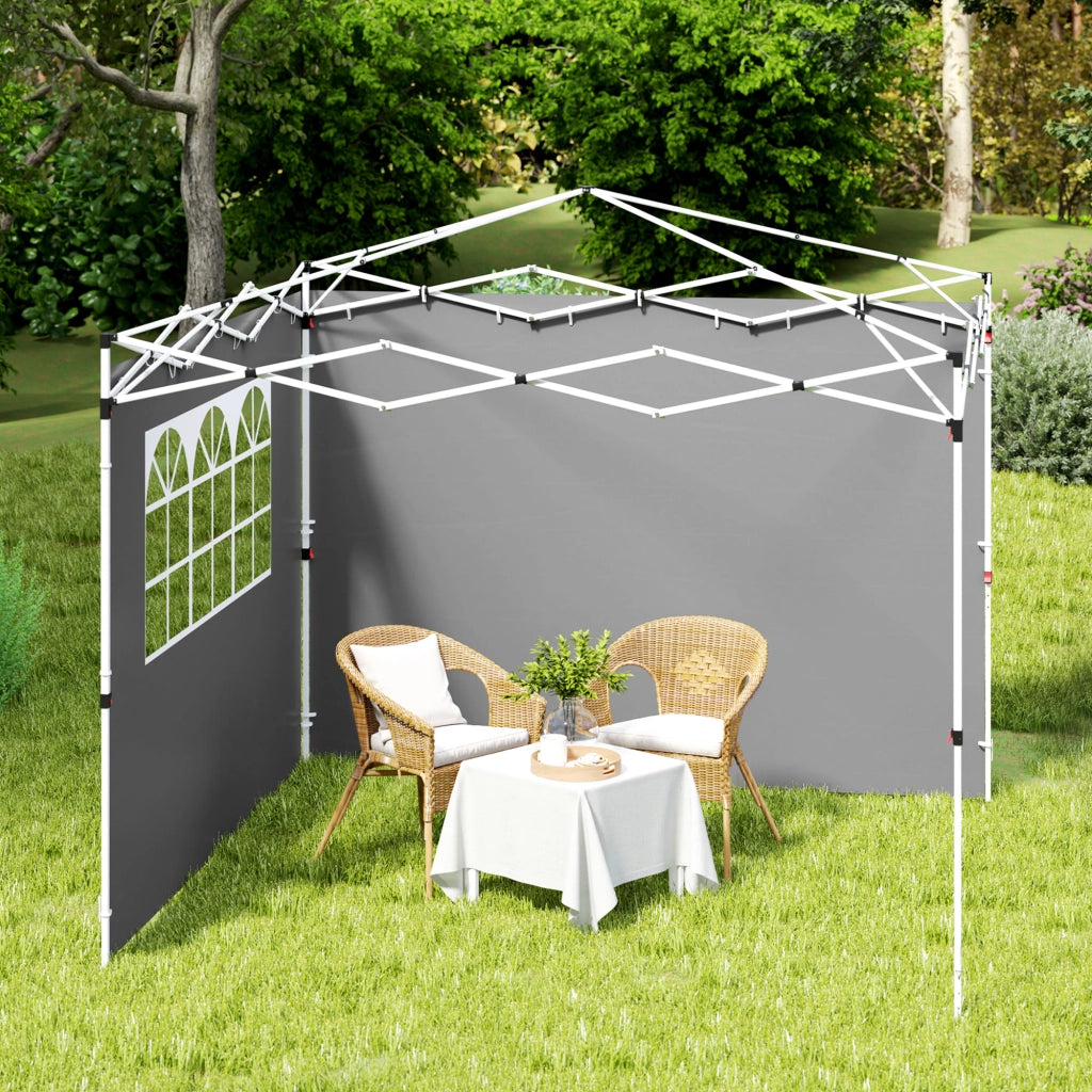 Pannelli laterali per tendone 3x3m con finestra ¨C zephmum ¨C tessuto Oxford grigio chiaro