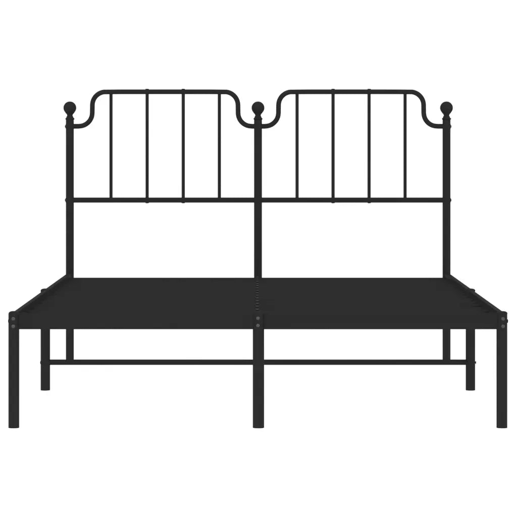 Giroletto con Testiera in Metallo Nero 140x190 cm 373887