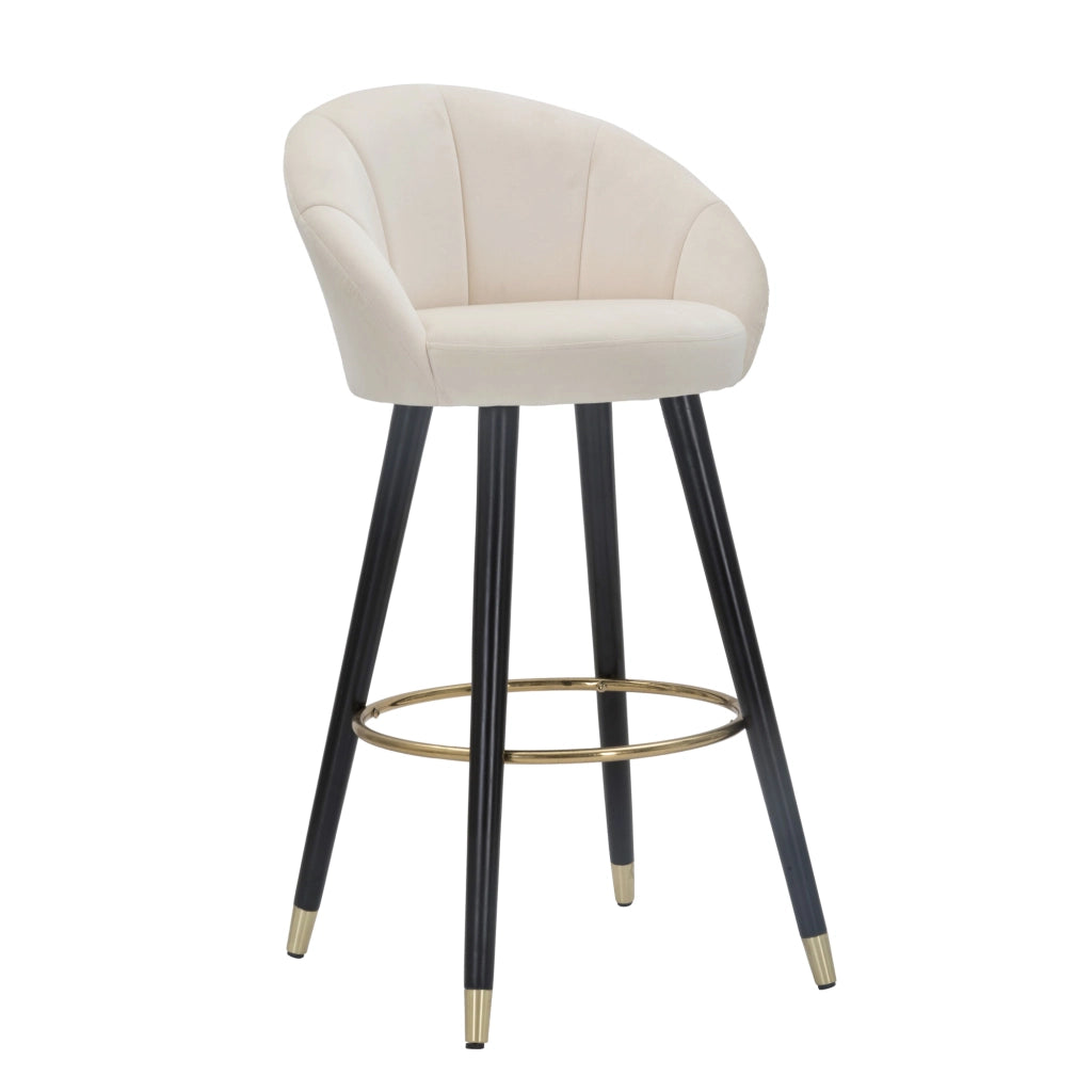 Huanca, Sgabello Imbottito, 55x56x104h cm Bianco Crema