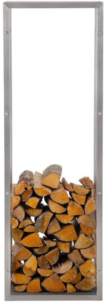 Portalegna Irving in robusto acciaio inox 40x50x150 cm