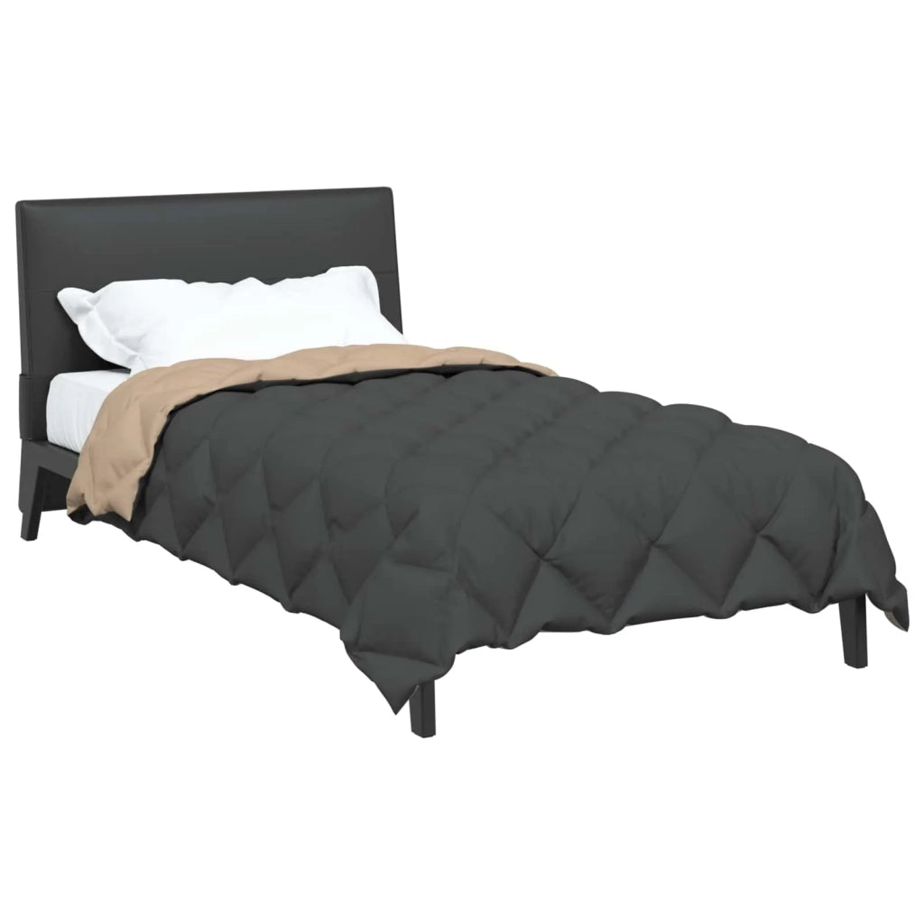 Duvet Invernale Antracite e Talpa 155 x 220 cm Microfibra 42025658