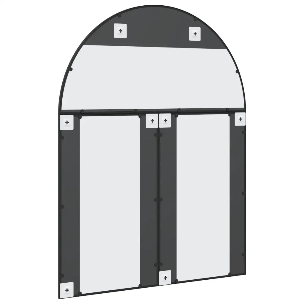 Specchio da Parete-Specchio a Muro-Specchio Decorativo Nero 100x130 cm Arco in Ferro