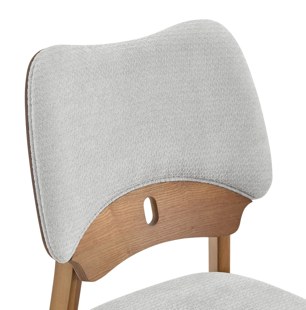 Set di 2 sedie da pranzo 95.5x36.0x54.0 cm con schienale a farfalla in legno di caucciù grigio