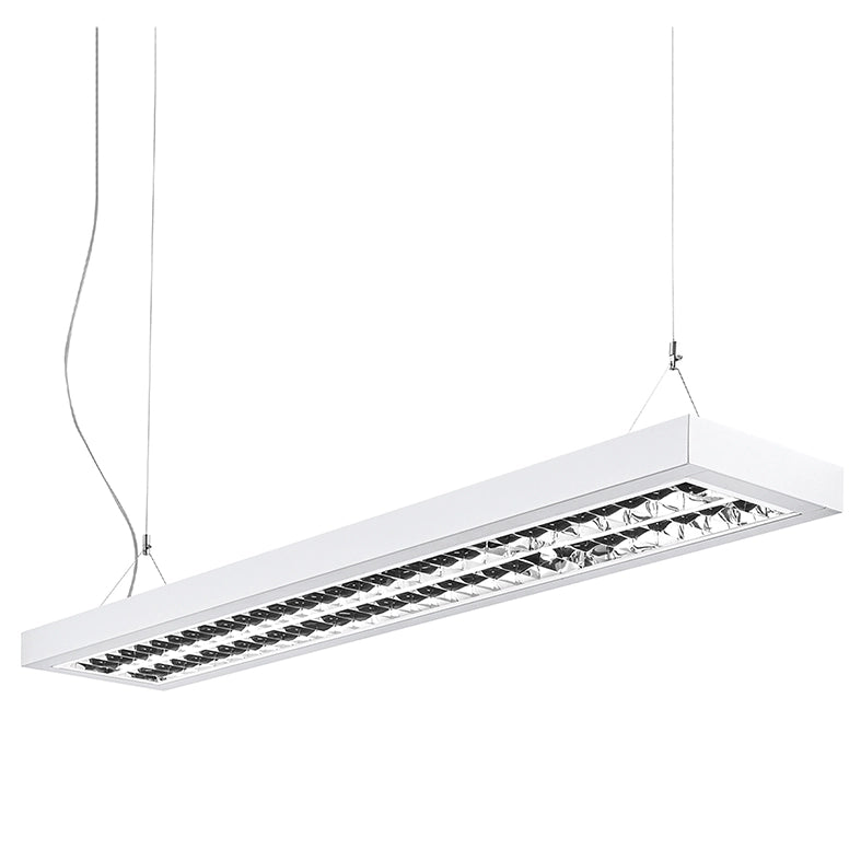 BILL EVO - Sospensione LED 58W 4000K CRI90 UGR19 - Lampada a sospensione in acciaio bianco - Rossini Group