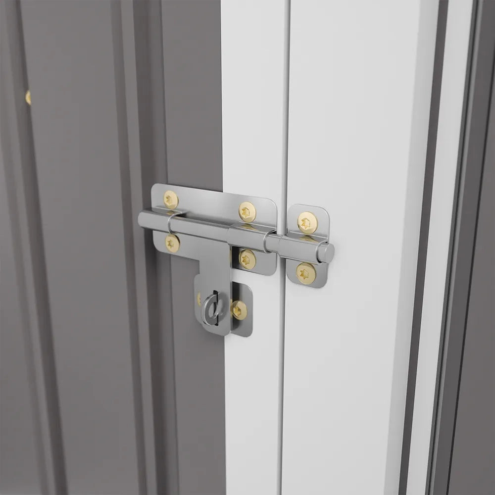 Casetta da giardino in acciaio zincato grigio 1,51x1,03xh1,96 m - 48kg- 1,55 metri quadri