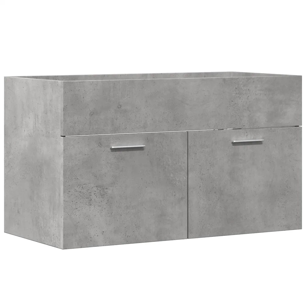 vidaXL Mobile Lavabo Bagno Grigio Cemento 90x38,5x46 cm Multistrato