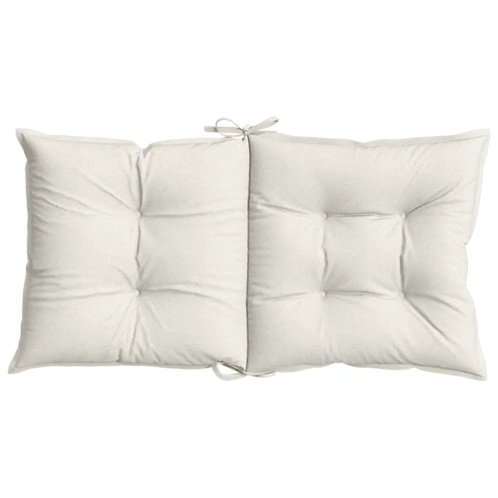 Cuscini Sedia Schiena Bassa 2 pz Crema MÃ©lange 100x50x7 Tessuto