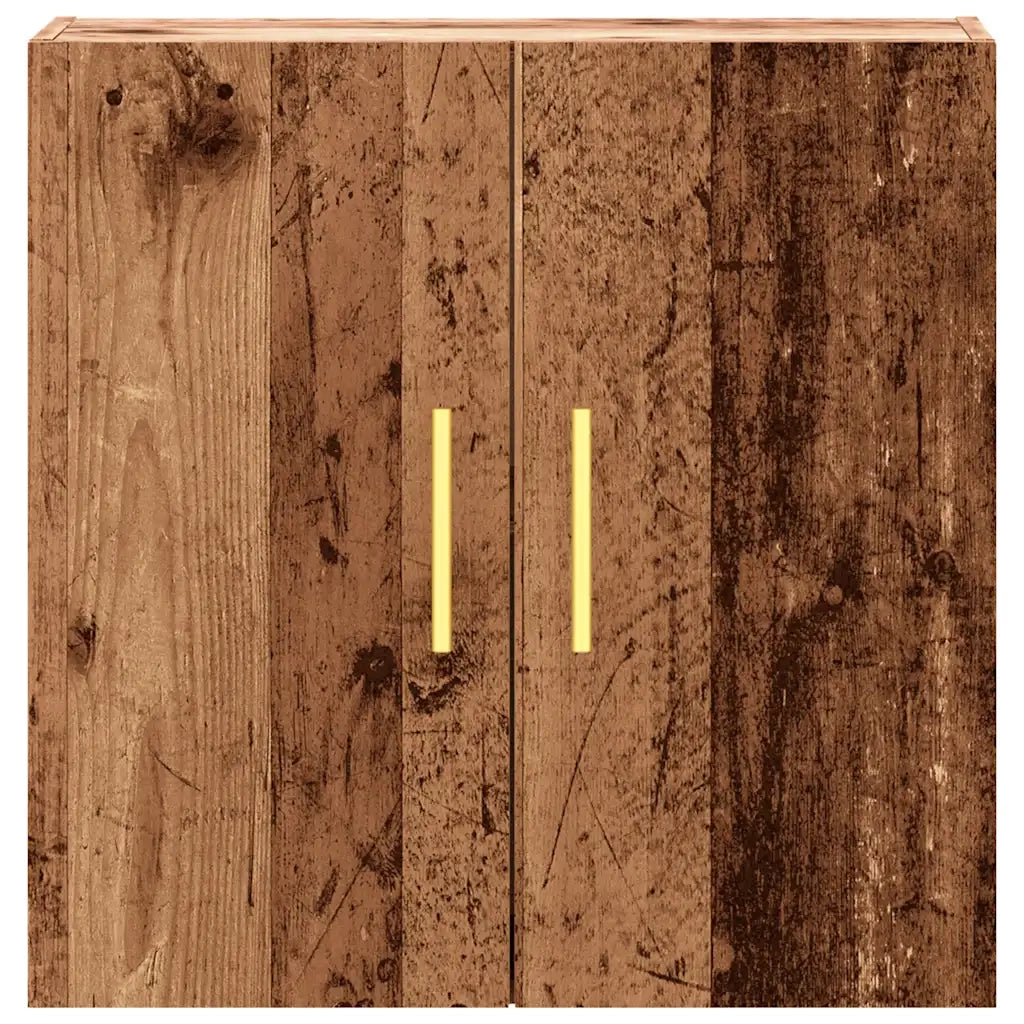 Pratico mobiletto a parete per riporre oggetti decorativi 60 x 31 x 60 cm realizzato in legno composito con finitura effetto legno anticato (02_0051134)