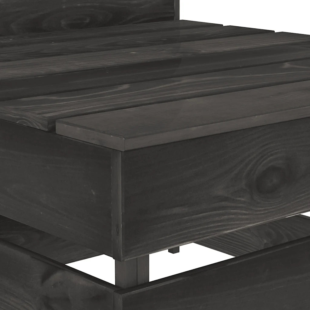 Divano Centrale da Giardino Pallet Legno Pino Impregnato Grigio 316195