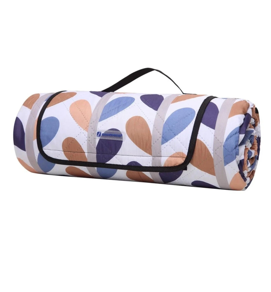 Coperta da picnic 200 x 200 cm stuoia da spiaggia per campeggio parco cortile uso esterno superficie impermeabile lavabile in lavatrice pieghevole motivo a foglie 12_0001576