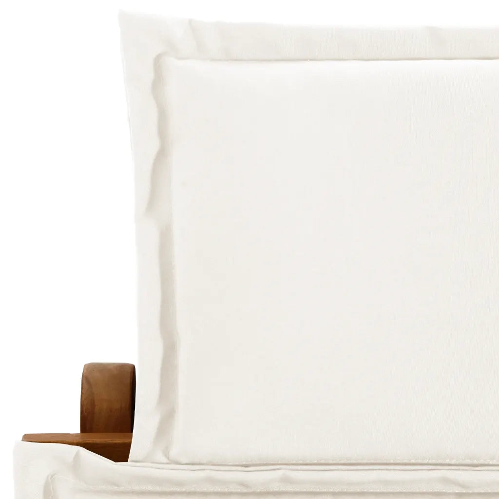 Lettino Prendisole con Cuscino in Legno Massello d'Acacia Crema cod mxl 12894