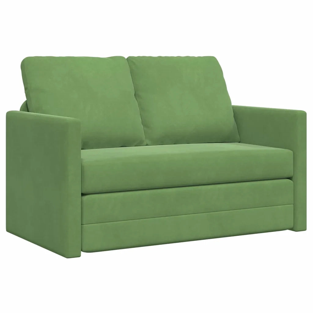 Divano letto | Sof¨¤ letto | Letto singolo Verde chiaro 204 x 122 x 60 cm Velluto