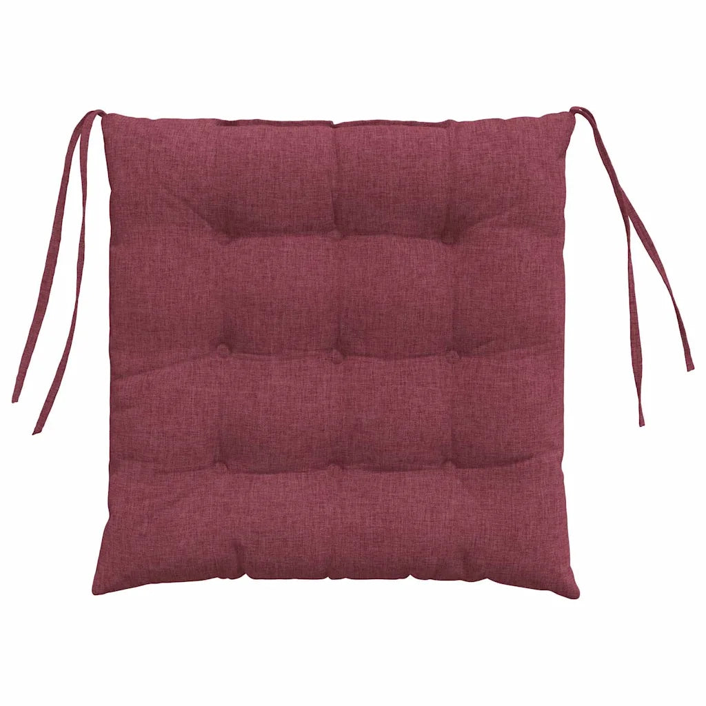 Cuscini per Seduta 4 pcs Rosso Vino 40 x 40 x 6 cm Tessuto