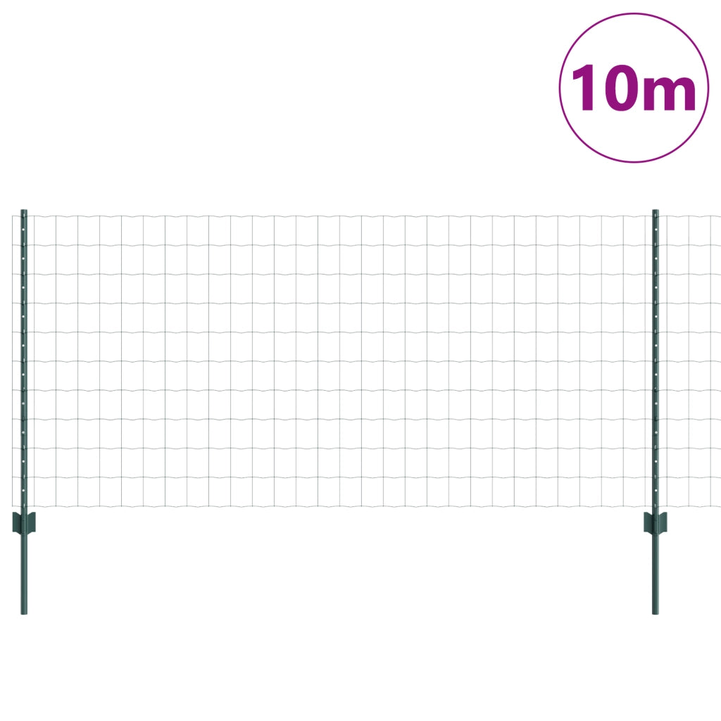 Recinzione Euro con 5 Pali Verde 1x10 m Acciaio