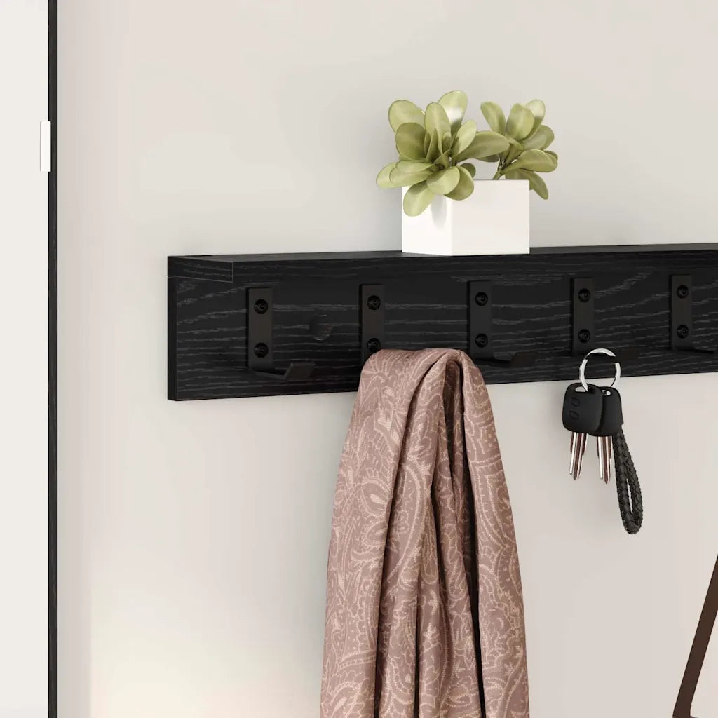 Appendiabiti a muro Rovere Nero 100 x 10,5 x 10,5 cm CFW6265518