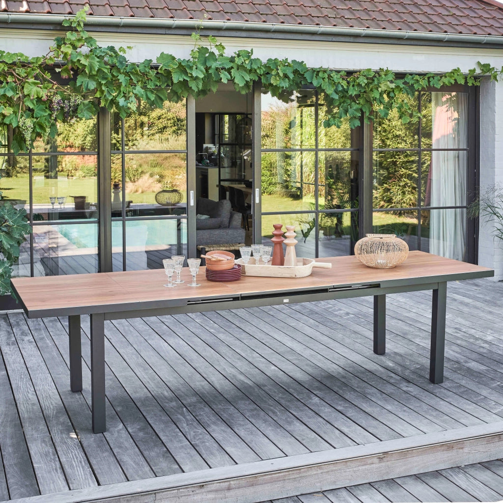 Oviala - Tavolo da giardino rettangolare in legno estensibile