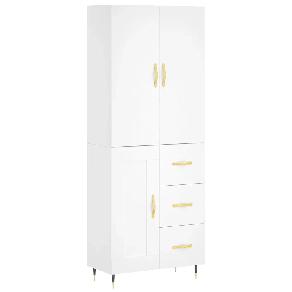 Credenza Bianca 69,5x34x180 cm in Legno Multistrato 3195995