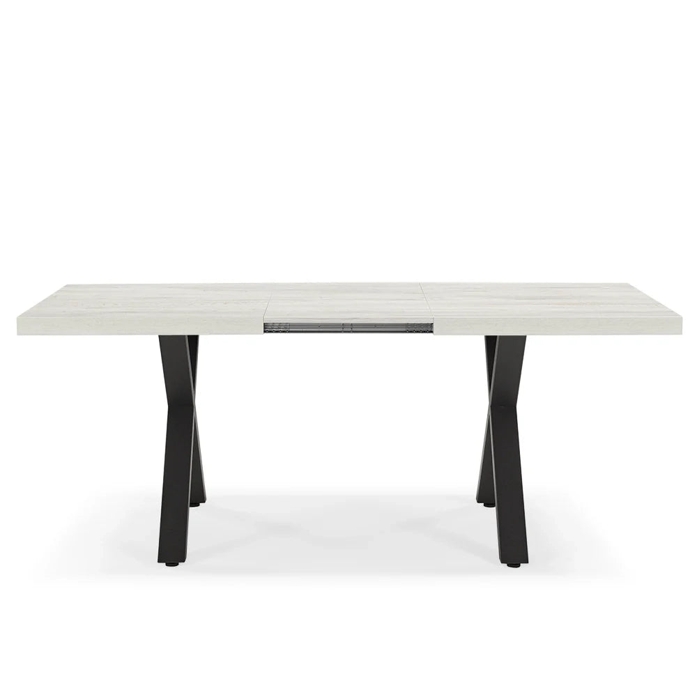Tavolo allungabile da pranzo Quercia Bianco 145x85 MADE IN ITALY modello PABLO fino a 195 CM per sala da pranzo, cucina e soggiorno, design moderno con top in melaminico