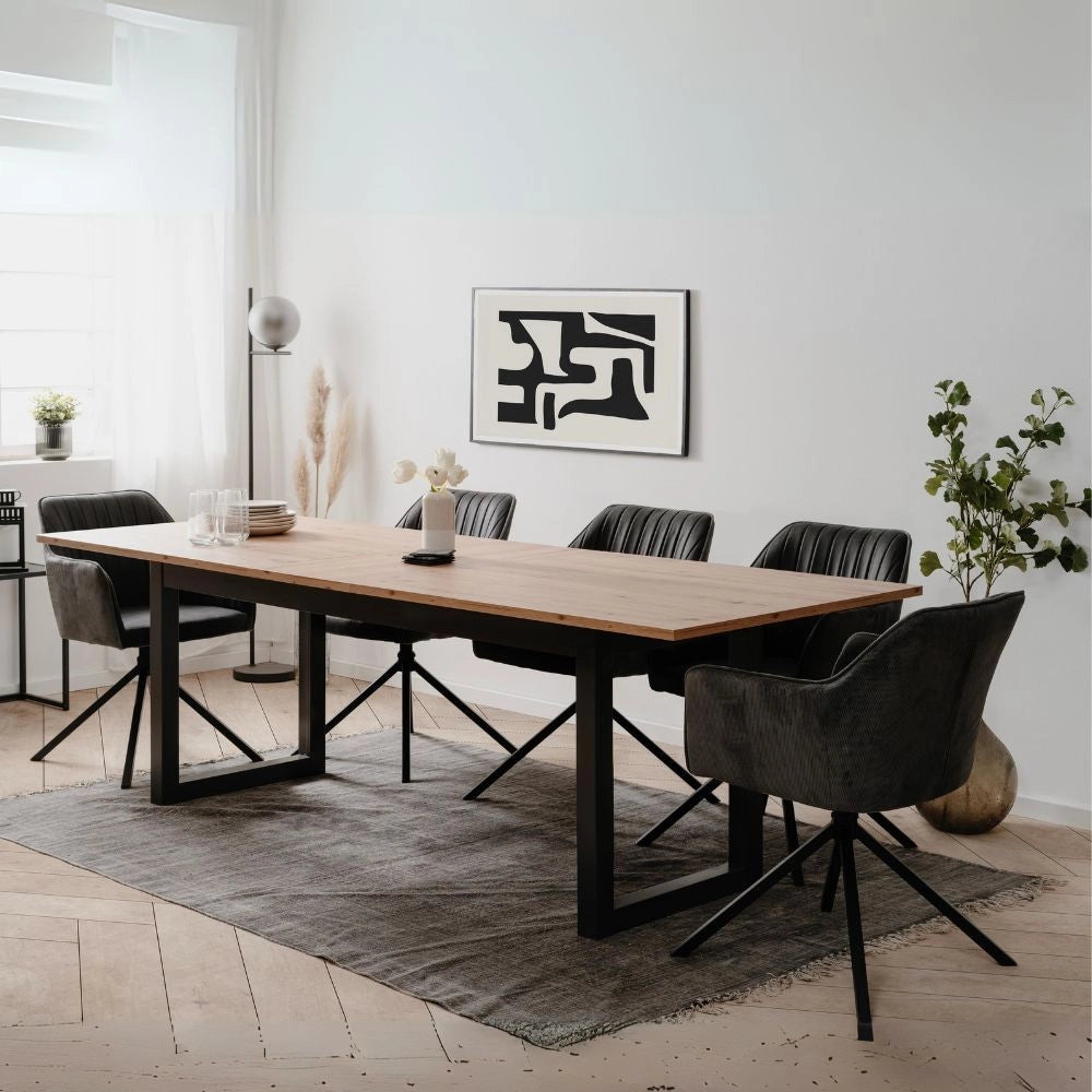 Tavolo allungabile Denver80C colore quercia antracite 200x90x75H