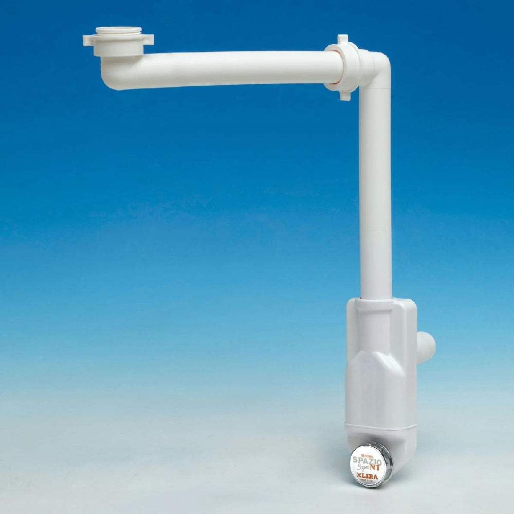 Sifone lira salvaspazio 1 via ispezionabile bagno lavatrice plastica bianco