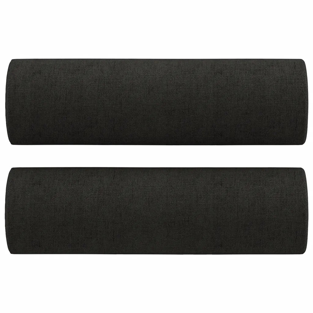 Set Divani 3 pz con Cuscini Nero in Tessuto 3201556