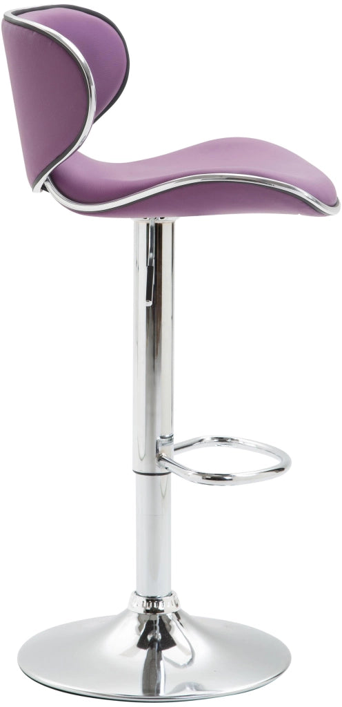 Sgabello Las Vegas V2 in similpelle viola,cromo