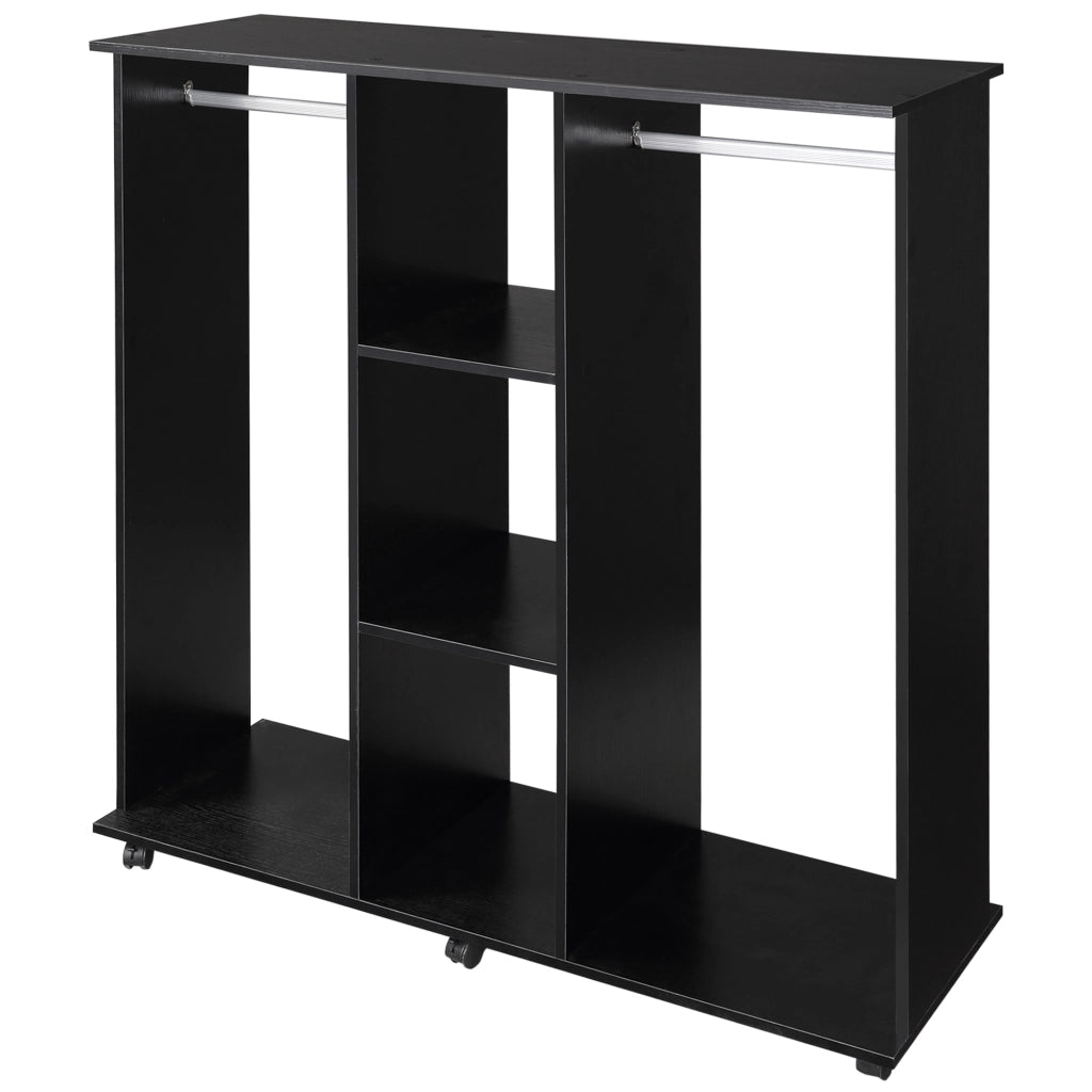 Armadio a Rulli con Appendiabiti ¨C zephmum ¨C Legno, Nero, 120x40x128 cm