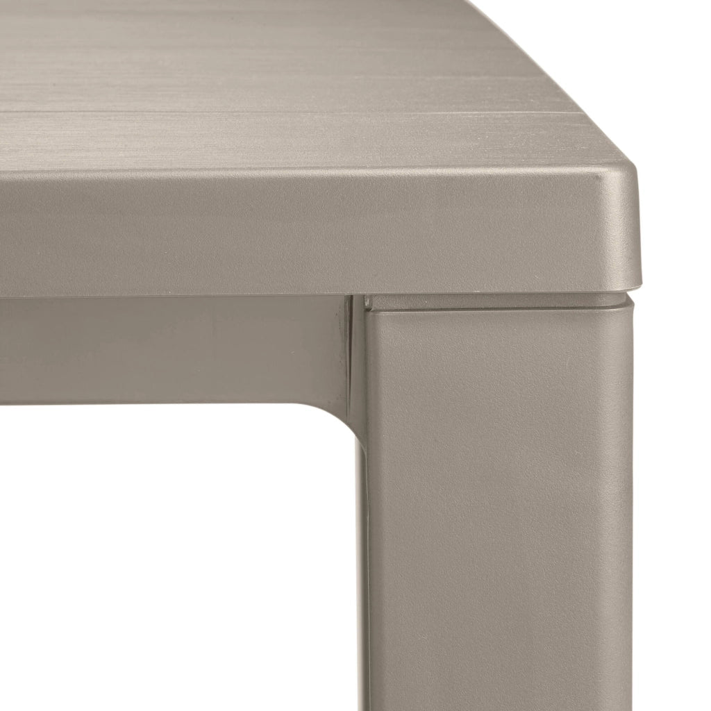 Tavolo da esterno Listowel, Base per picnic, Piano da pranzo da giardino, Banco outdoor multiuso, 147x90 h75 cm, Tortora