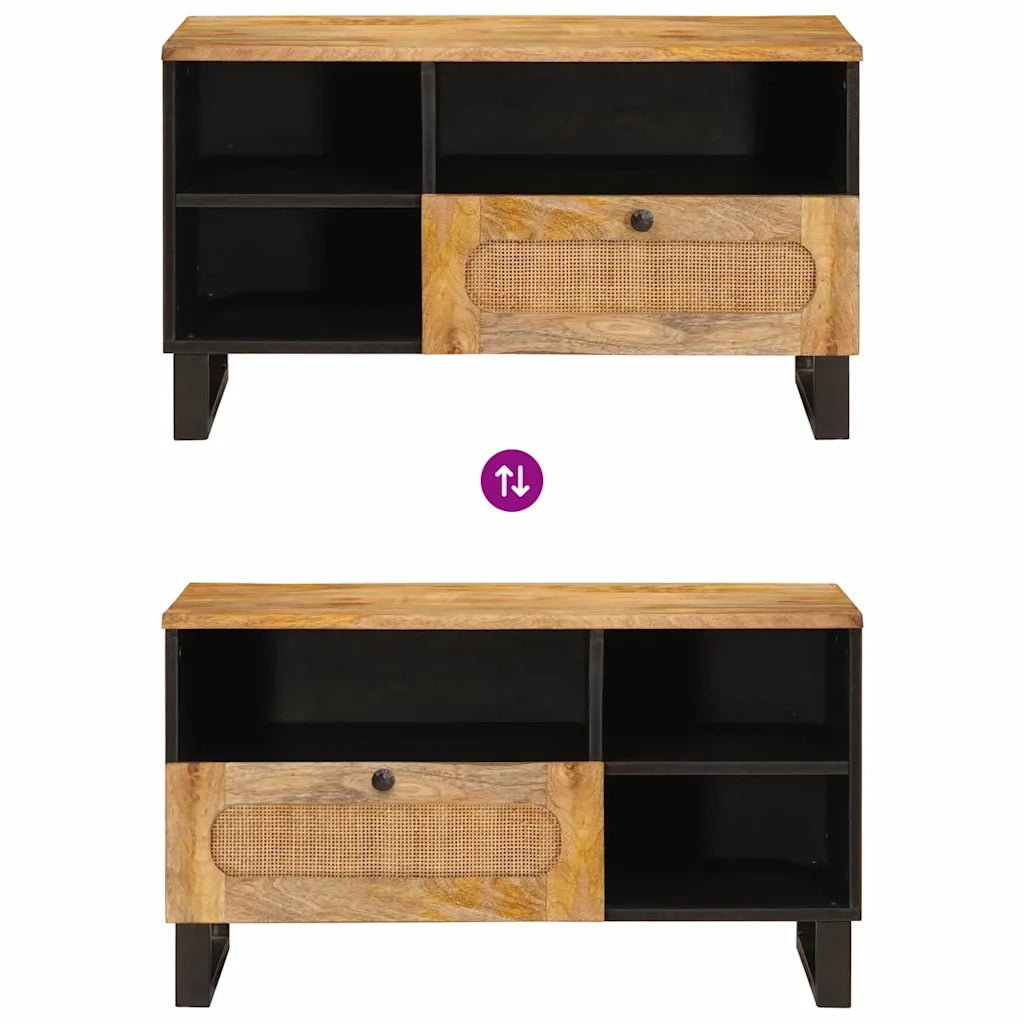 Mobile TV Marrone 80 x 33 x 46 cm Legno di mango massello