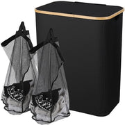 Cestello in Poliester 145L Nero, Cestello per Stoffe con Copertura, Materiale Resistente