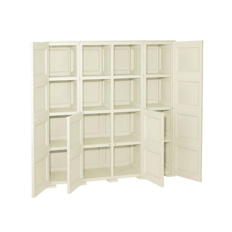 ARMADIO 4 ANTE ANGORA 157X43X164 CM CON 4 RIPIANI – MOBILE ALTO CONTENITORE PER ORGANIZZAZIONE CASA E ZONA GIORNO