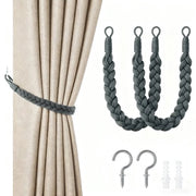 Pacchetto di 2 cordoni per tende - 60cm cordone per tenda con chiusura - cordoni per tende a mano - cordoni per tenda avvolto - con ganci - adatto per casa, ufficio, soggiorno, camera da letto