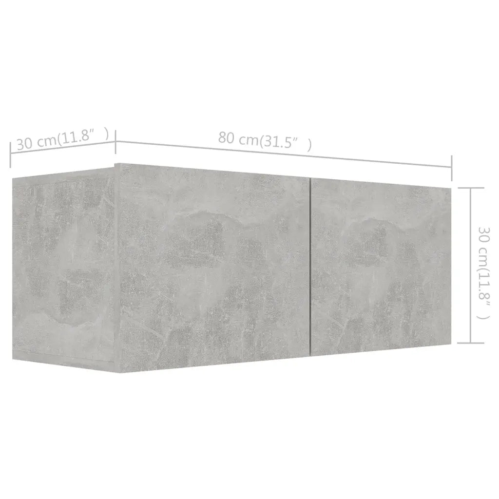 Set di Mobili Porta TV 4 pz Grigio Cemento in Legno Multistrato 3079152