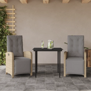 Set da Bistrò 3 pz con Cuscini Beige in Polyrattan 3212584