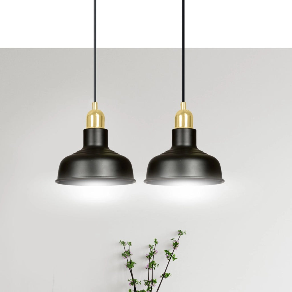 Lampada a sospensione IBOR in acciaio nero opaco