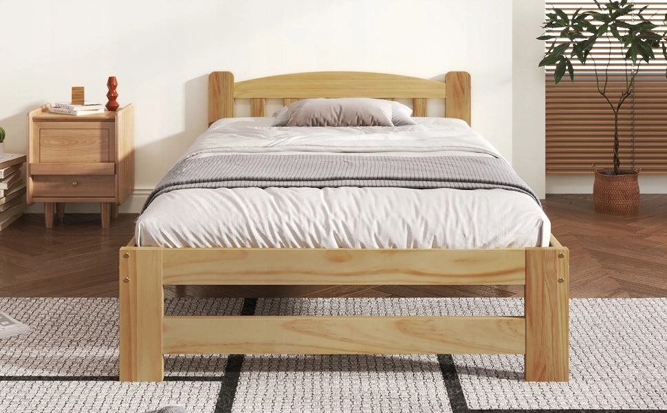 Letto singolo in legno massello - Xylo - 90x200, naturale