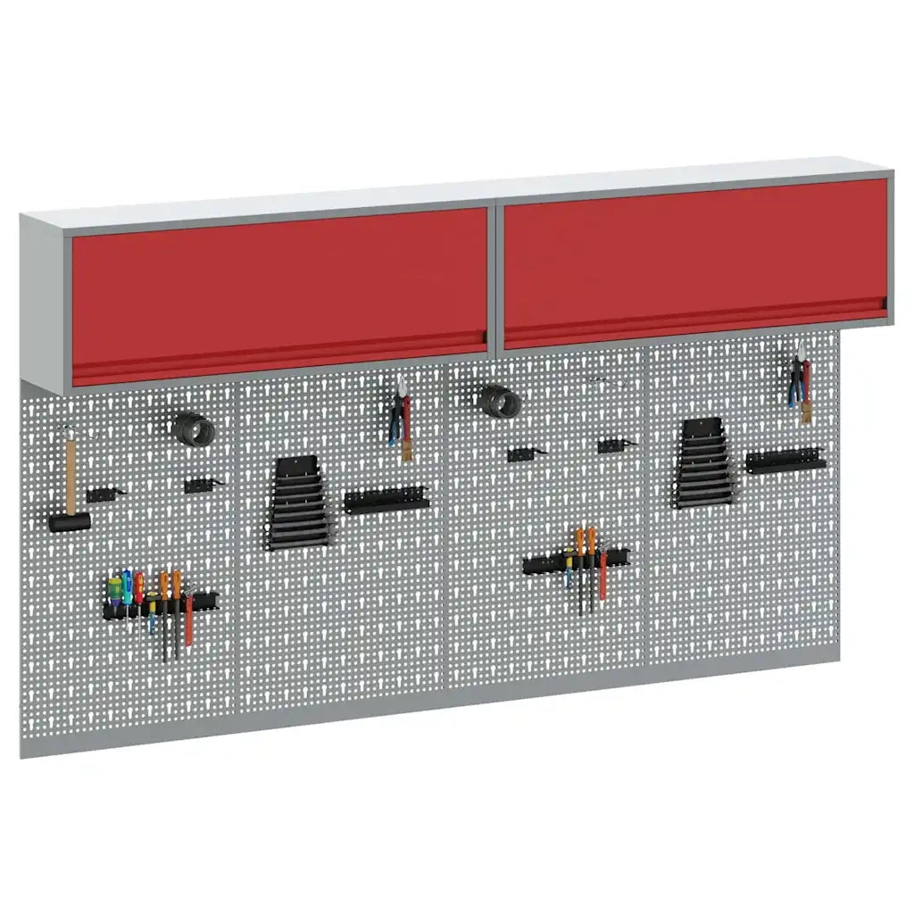 Set di armadi per attrezzi con lo scaffale 6 pcs Rosso 3321415
