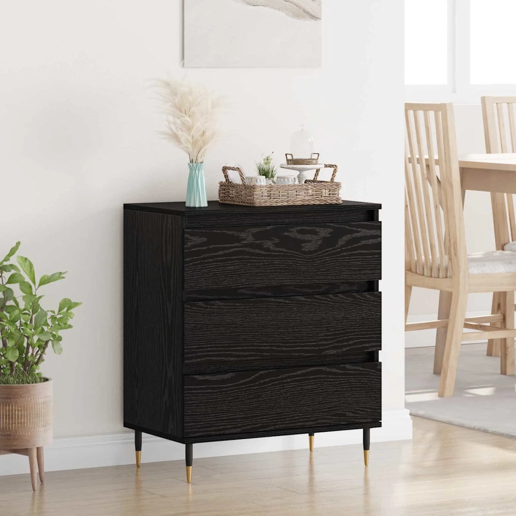 Credenza Rovere Nero 60 x 35 x 70 cm Legno multistrato