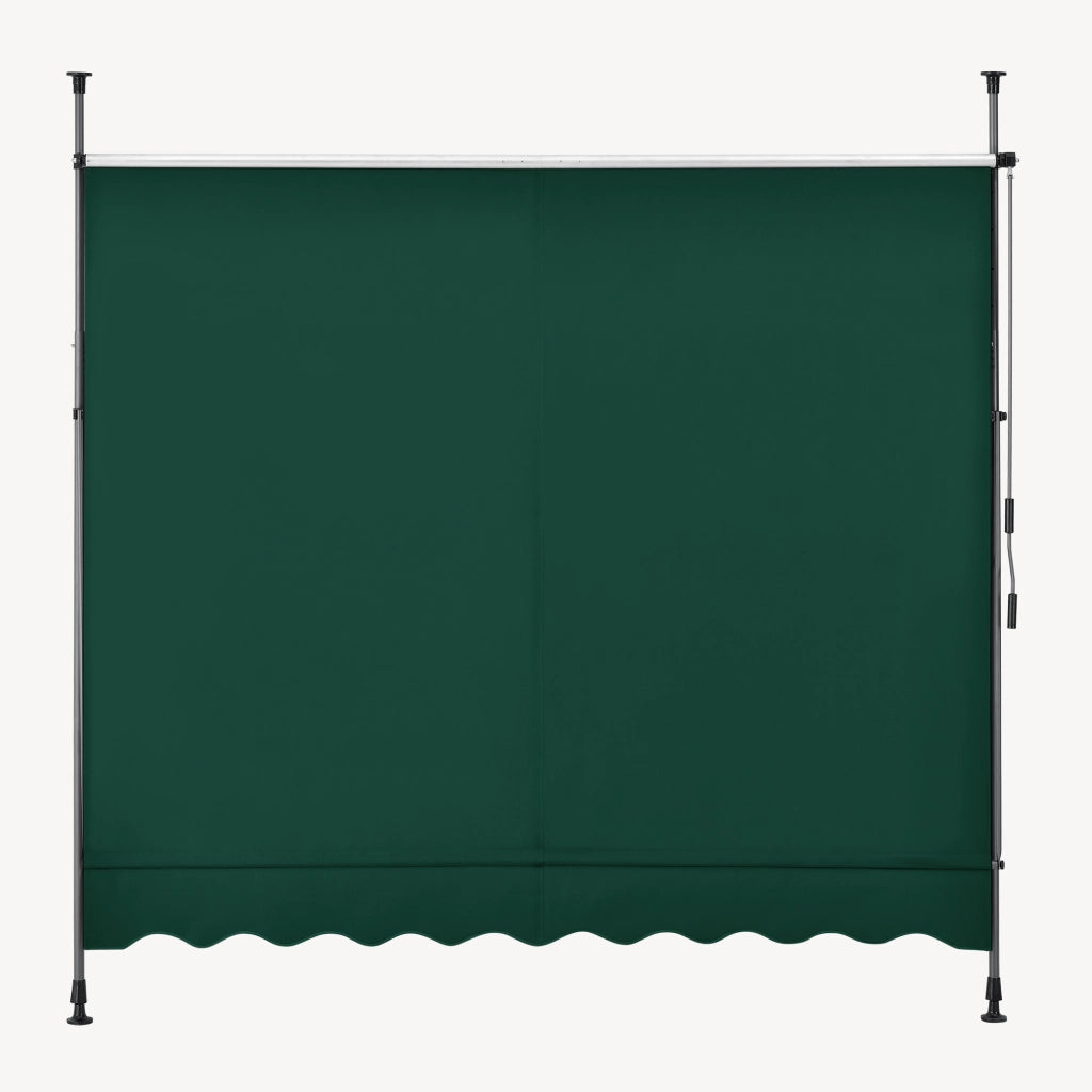 Tenda da Sole a Muro con Pali di Supporto Telescopici Parasole 250 x 120 cm (LxP) Verde Scuro pro.tec