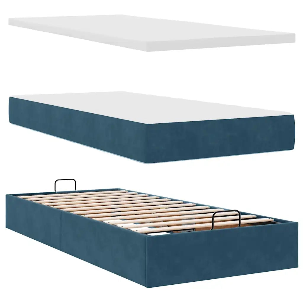 Struttura Letto Pouf con Materassi 180x200 cm Velluto 3312945