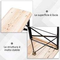 Set Birreria 1 Tavolo (120x50cm) 2 Panche (120x25cm) in Legno di Abete