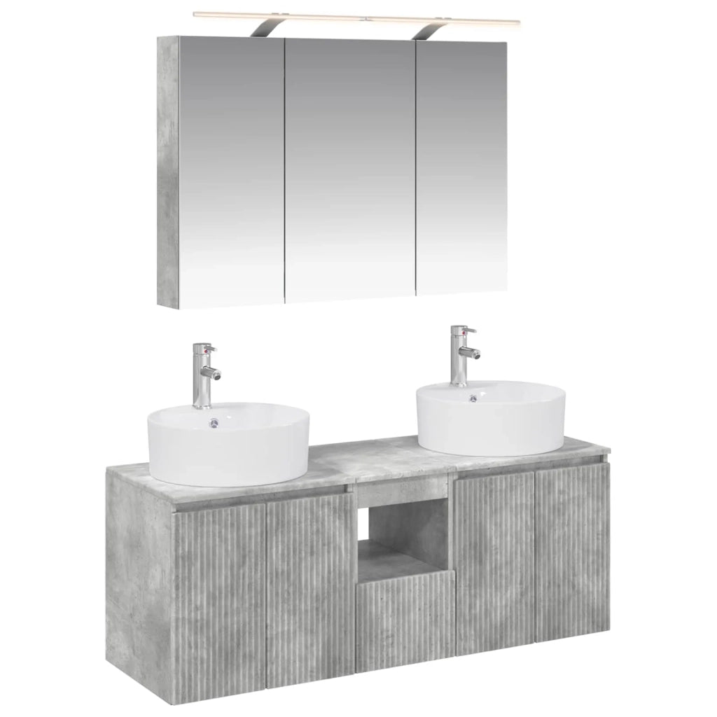 Set di Armadi da Bagno 4 pcs Grigio Cemento 3406458