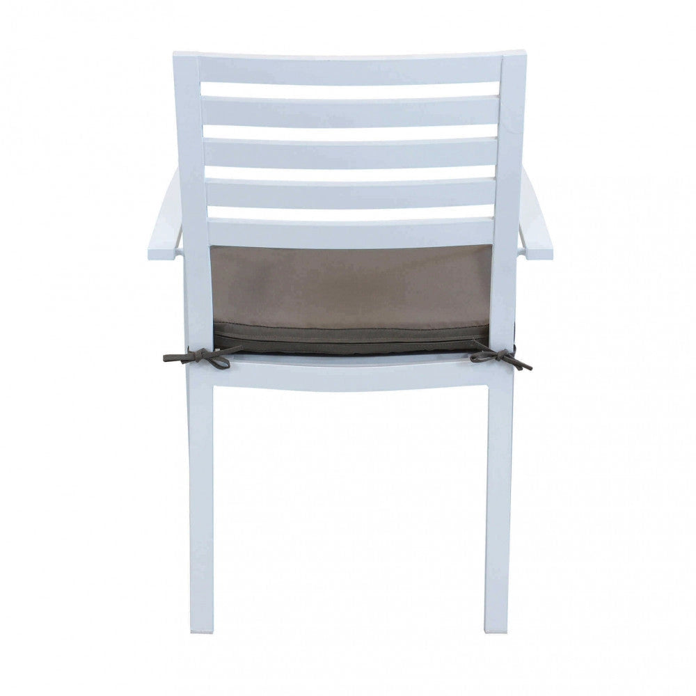 Poltrona Formentera con Cuscino 46x62x84 h cm in Alluminio Bianco