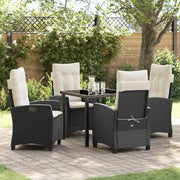 Set da Pranzo per Giardino con cuscino 5 pcs Nero polyrattan 3380366