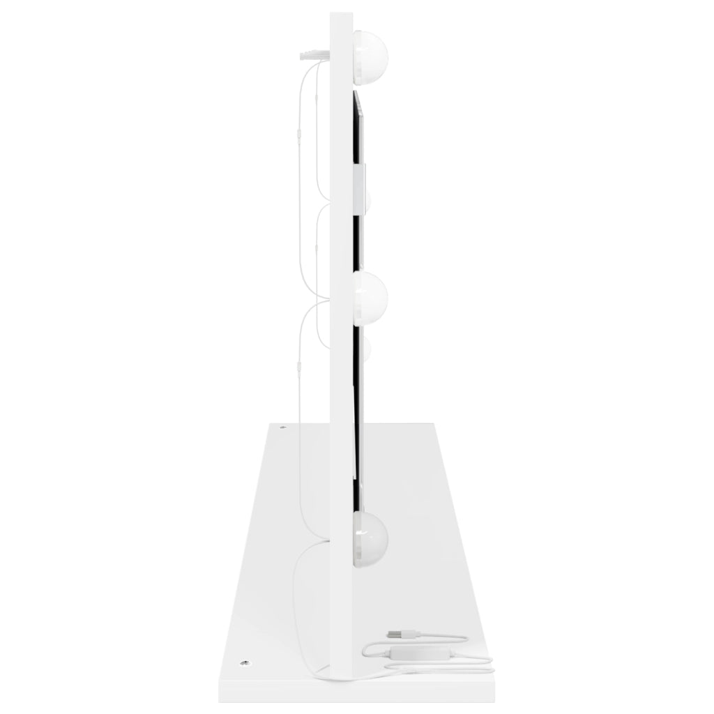 Specchio da trucco con luci LED Bianco 100x45x18 cm