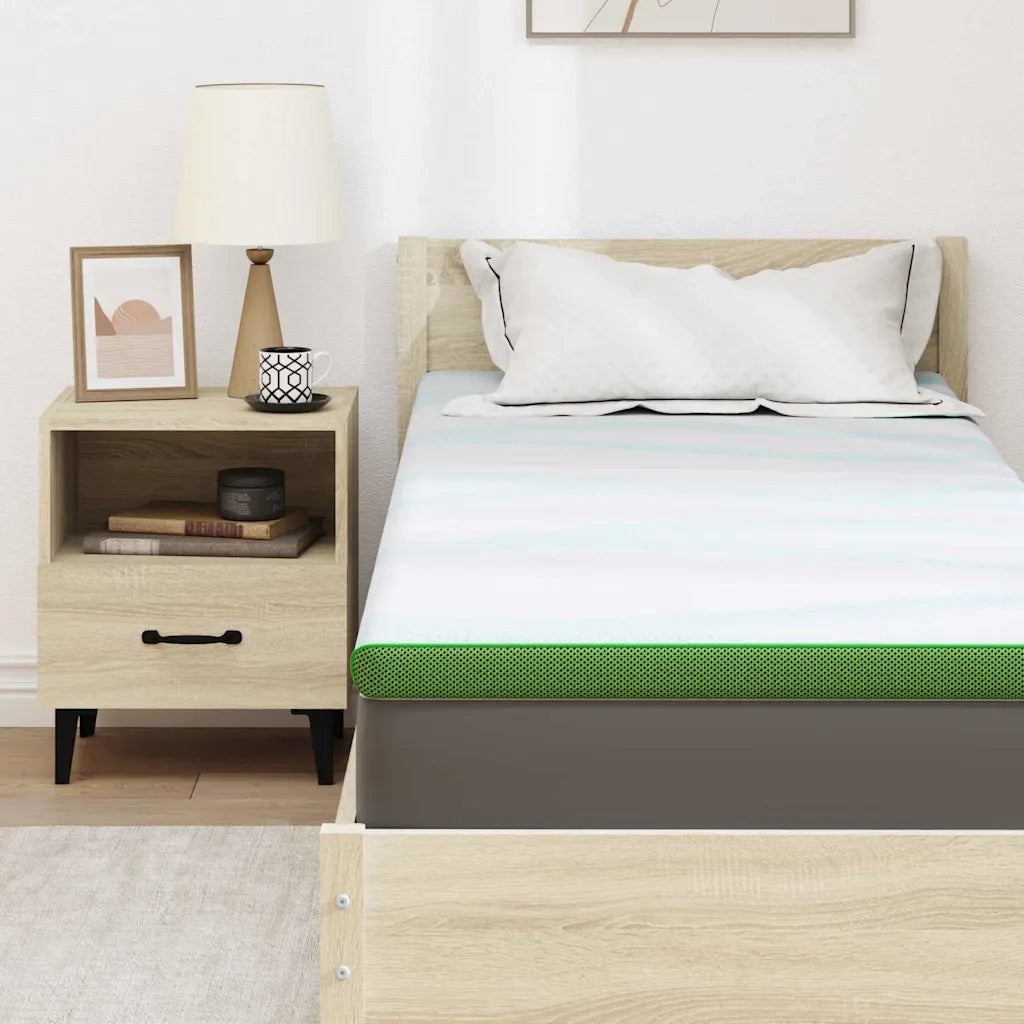 Topper per materasso Bianco e Verde 80 x 200 cm CFW2566167