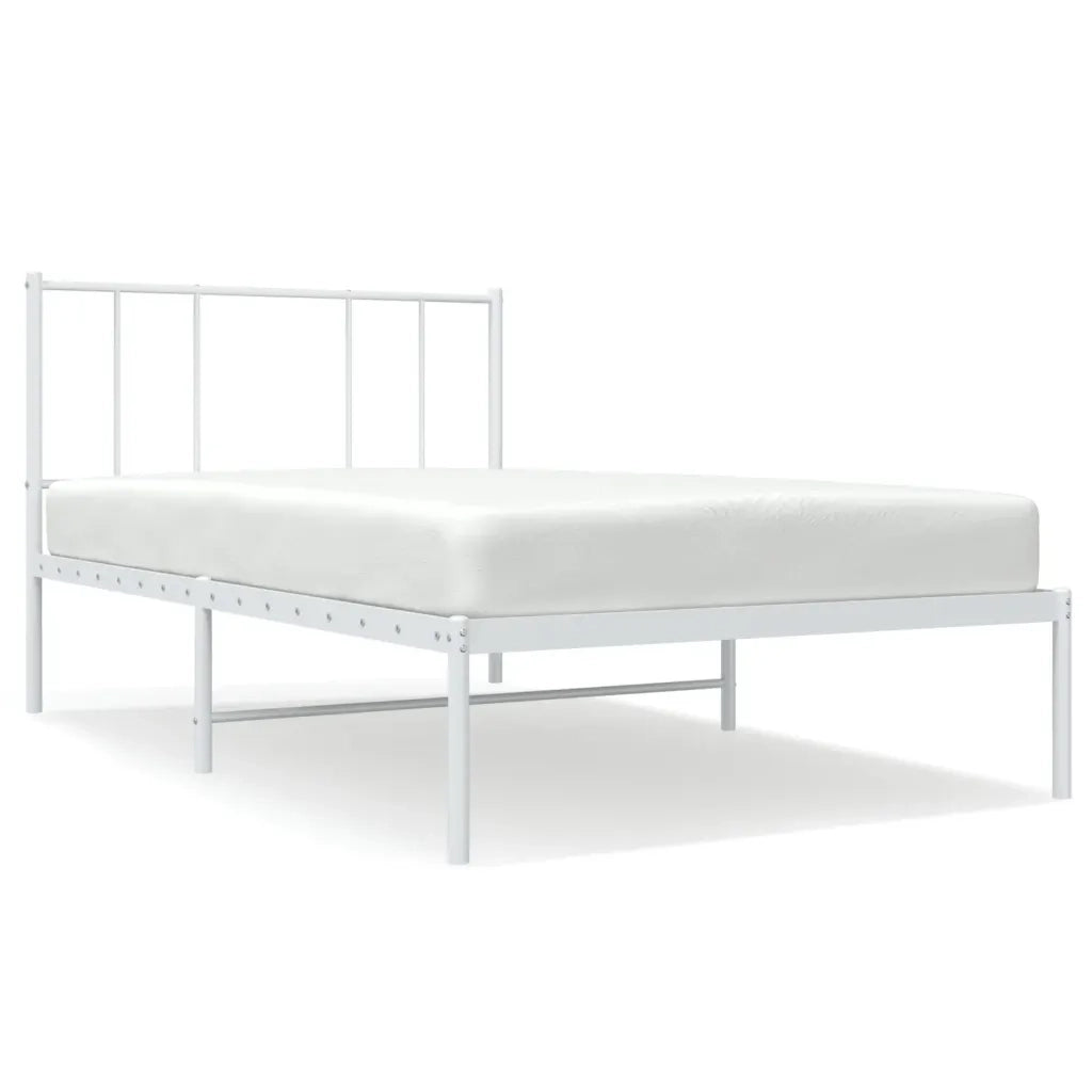 Giroletto con Testiera Metallo Bianco 90x200 cmcod mxl 103207