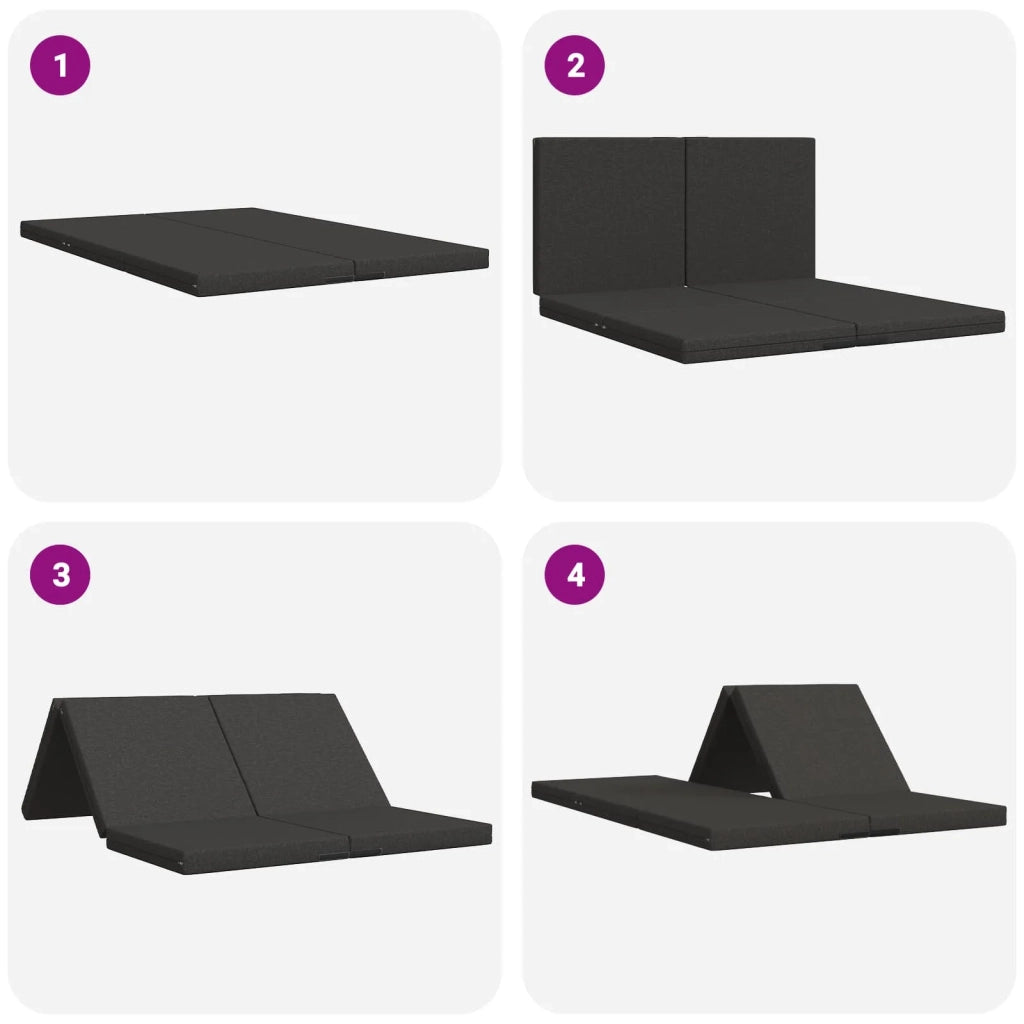 Divano Letto Pieghevole 140 x 67 x 45 cm Grigio Scuro